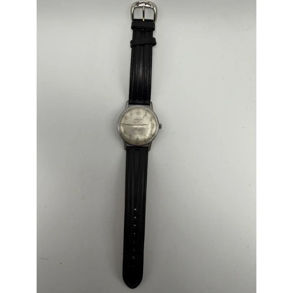 Worn Elgin Sportsman Working Mens Watch Germany Selfwinding 34MM 7.5